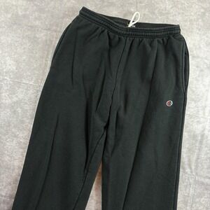 Champion Sweatpants Mens M Black Lounge Gym Athleticwear Pockets Logo